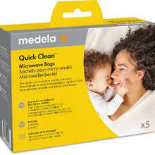 Load image into Gallery viewer, Medela Quick Clean Microwave Bags 5 pack - Sanitises in 90 seconds!