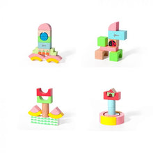 Load image into Gallery viewer, Classic World Rainbow Garden Wooden Blocks 40 pcs