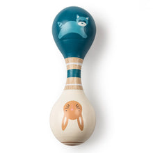 Load image into Gallery viewer, Mary Meyer Leika Raccoon &amp; Bunny Wooden Rattle
