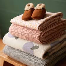 Load image into Gallery viewer, Nature Baby Merino Knit Cot Blanket - Rose Dust