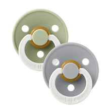 Load image into Gallery viewer, BIBS Glow in the Dark Pacifier 2 pack - Sage/Cloud (NIGHT GLOW)