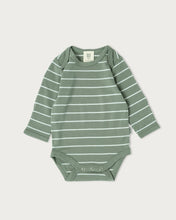Load image into Gallery viewer, Babu Merino Bodysuit - Sage Stripe