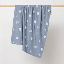 Load image into Gallery viewer, Over the Dandelions Organic Cotton Blanket - Enchanted Garden - Sky Blue