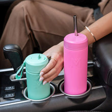 Load image into Gallery viewer, MontiiCo Fusion Smoothie Cup with Stainless Steel Straw 475ml - Fuchsia