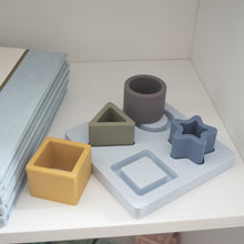 Load image into Gallery viewer, Playground Silicone Shape Puzzle - Steel Blue