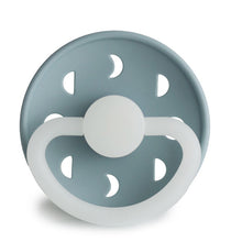 Load image into Gallery viewer, Frigg Silicone Moon Phase Pacifier 2 pack - Stone Blue Night (GLOW IN THE DARK)