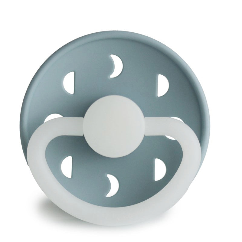 Frigg Silicone Moon Phase Pacifier 2 pack - Stone Blue Night (GLOW IN THE DARK)