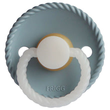 Load image into Gallery viewer, Frigg Rope Latex Pacifier 2 pack - Stone Blue (GLOW IN THE DARK)