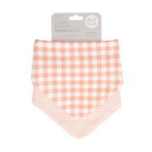 Load image into Gallery viewer, All4Ella Bandana Bibs 2pk – Reversible - Gingham Strawberry