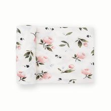 Load image into Gallery viewer, Little Unicorn Stretch Knit Swaddle Blanket - Watercolour Roses