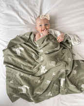 Load image into Gallery viewer, Over the Dandelions Organic Cotton Blanket - Woodlands in Thyme