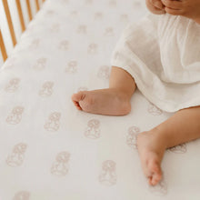 Load image into Gallery viewer, BO & KO Baby Fitted Cot Sheet - Tiki Mauve