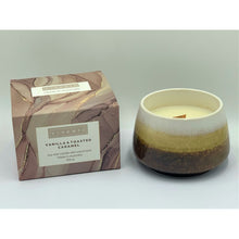 Load image into Gallery viewer, Vivante Vanilla & Toasted Caramel Soy Wax Candle With Wood Wick