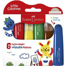 Load image into Gallery viewer, Faber-Castell Little Creatives Extra Jumbo Ultra Washable Markers 6 pack