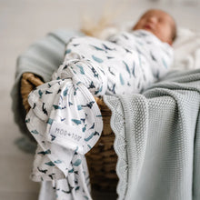 Load image into Gallery viewer, Mod & Tod Stretchy Swaddle - Whale Tales