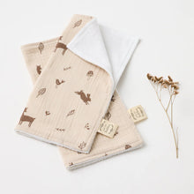 Load image into Gallery viewer, Over the Dandelions Organic Wash Cloth Set of 2 - Woodlands