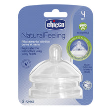 Load image into Gallery viewer, Chicco Natural Feeling Silicone Teat - 4m+ Adjustable Flow 2pk