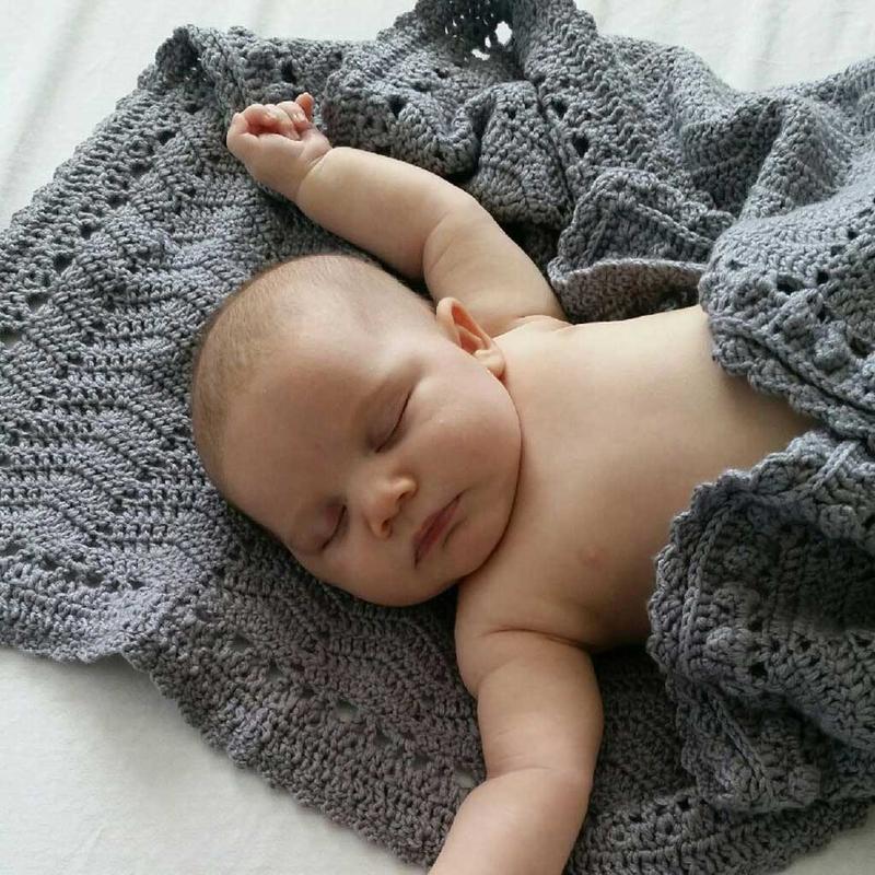 O.B Designs Handmade Crochet Baby Blanket Grey