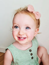 Load image into Gallery viewer, Over the Dandelions Muslin Bow Headbands - Shell Pink &amp; Milk
