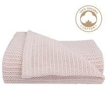 Load image into Gallery viewer, Living Textiles Organic Cot Cellular Blanket - Rose Quartz