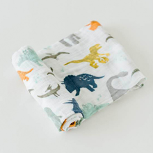 Load image into Gallery viewer, Little Unicorn Cotton Muslin Swaddle - Dino Friends
