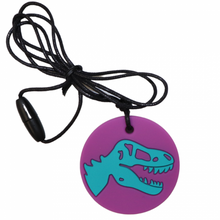 Load image into Gallery viewer, Jellystone Silicone Necklace - Dino Pendant - Purple