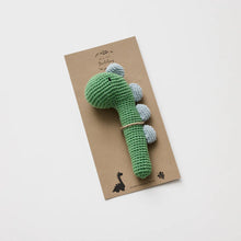 Load image into Gallery viewer, Over the Dandelions Crochet Dinosaur Rattle