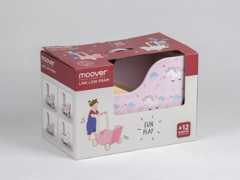 Moover Wooden Dolls Line Pram Unicorn