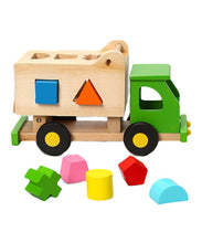 Load image into Gallery viewer, Discoveroo Wooden Sort n' Tip Garbage Truck