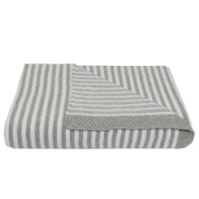 Load image into Gallery viewer, Living Textiles Knitted Stripe Blanket - pink