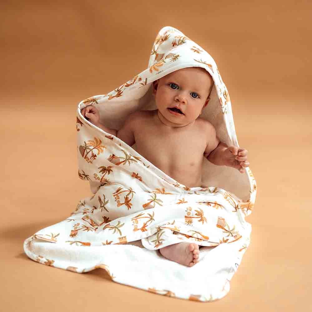 Snuggle Hunny Kids Palm Springs Organic Hooded Baby Towel (Extra Large Size)