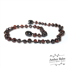 Load image into Gallery viewer, Amber Babe Baltic Amber Baby Necklace - Dark Cherry - 32cm