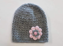 Load image into Gallery viewer, Merino Knitted Flower Beanies - 0-3 months