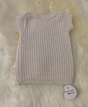 Load image into Gallery viewer, 100% Pure Merino Knitted Vest/Singlet - 0-3 months - Cream
