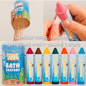 Honeysticks Bath Crayons - 7 Vibrant Colours