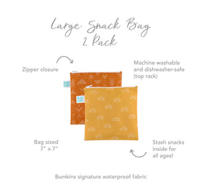 Bumkins Reusable Snack Bags 2 Pack - Large - Boho
