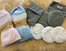 Load image into Gallery viewer, Milk Pads Starter Set - 5 x pair of Large Reusable Breastpads & Wetbag
