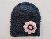 Load image into Gallery viewer, Merino Knitted Flower Beanies - 0-3 months