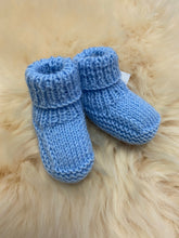 Load image into Gallery viewer, 100% Pure Merino Newborn Booties - Roll Down Top