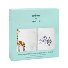 Load image into Gallery viewer, Aden + Anais Classic Muslin Swaddle Blankets - 2 pk - Jungle Jam
