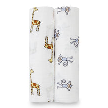 Load image into Gallery viewer, Aden + Anais Classic Muslin Swaddle Blankets - 2 pk - Jungle Jam
