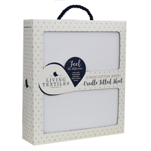 Load image into Gallery viewer, Living Textiles Bassinet Fitted Sheets - 2 pack Cotton Jersey (White)