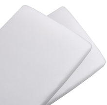 Load image into Gallery viewer, Living Textiles Bassinet Fitted Sheets - 2 pack Cotton Jersey (White)