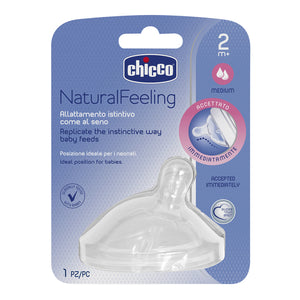 Chicco Natural Feeling Silicone Teat - 2m+ - Medium Flow 1pk