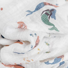 Load image into Gallery viewer, Little Unicorn Cotton Muslin Swaddle - Mermaid