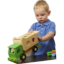 Load image into Gallery viewer, Discoveroo Wooden Sort n' Tip Garbage Truck
