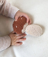 Load image into Gallery viewer, Over the Dandelions Crochet Mushroom Rattle