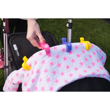Load image into Gallery viewer, All4Ella Pram Pegs - 2 pack - Choose your colour