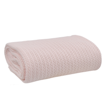 Load image into Gallery viewer, Living Textiles Organic Bassinet/Cradle Cellular Blanket - Rose Quartz