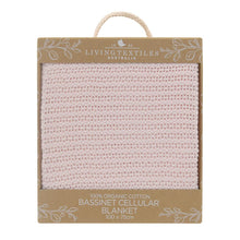 Load image into Gallery viewer, Living Textiles Organic Bassinet/Cradle Cellular Blanket - Rose Quartz